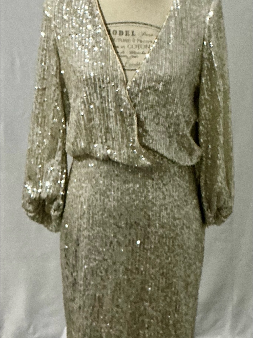 Eliza J Silver Sequin Dress 8 NWT Mother of Bride Holiday New Year's Eve